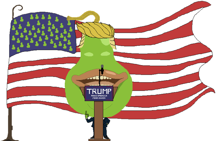 Trump Pear By Kaizokuu - Illustration (1280x591)