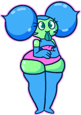 Super Squishy Jelly Girl Whose Name Is - Cartoon (400x425)