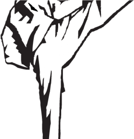 Karate Clipart Side Kick - Figure Martial Arts Drawing (640x480)