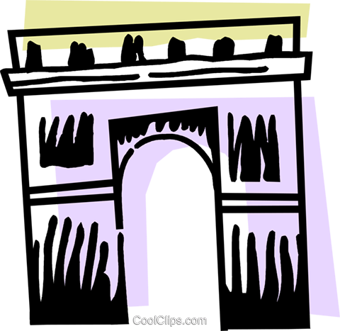 Arc De Triomphe Royalty Free Vector Clip Art Illustration - Arc De Triomphe Royalty Free Vector Clip Art Illustration (480x467)