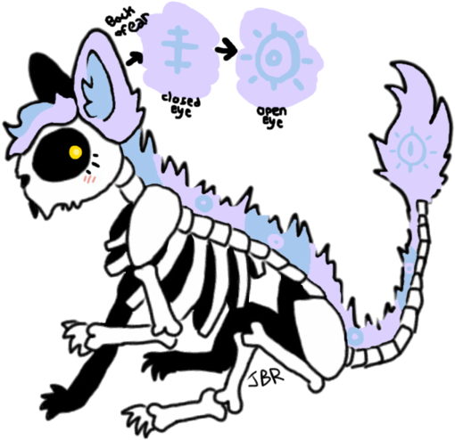 Soulia Cat Custom For Ozawells By Jaggedfangsthebear - Cute Skeleton Cat Drawing (600x525)
