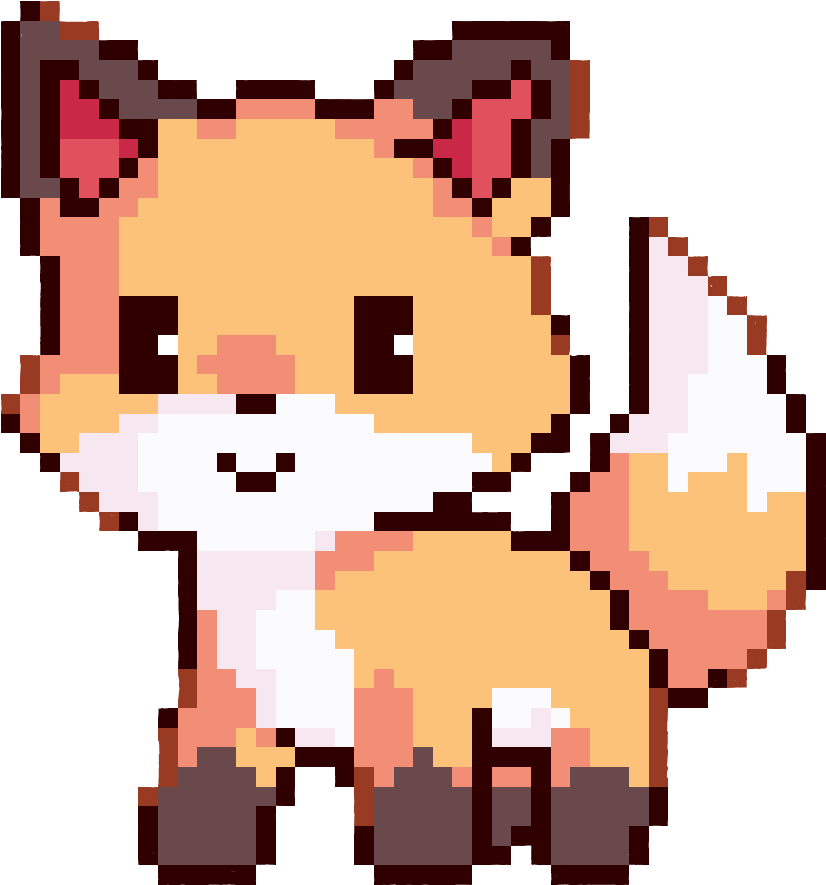 Cute Fox Pixel Art Clipart Pixel Art Drawing - Kawaii Fox Pixel Art - (82.....