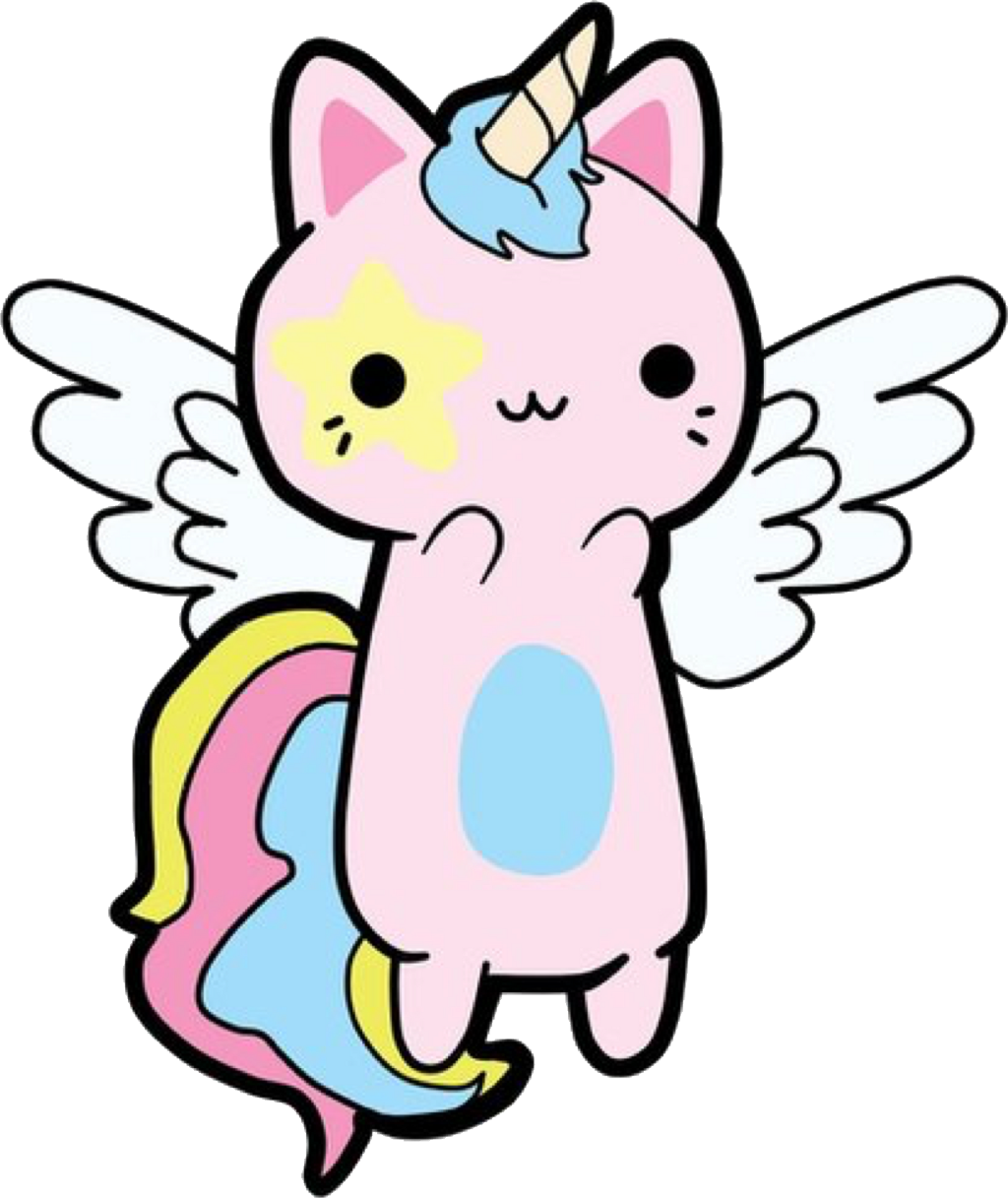 Kawaii Cat Caticorn Unicorn - Kawaii Cat Unicorn Fly (1024x1217)