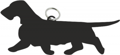 Dachshund Wire Haired Key Ring Fob - Companion Dog (400x400)