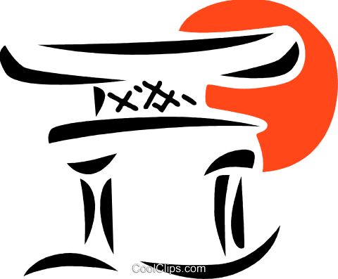 Japanese Temple Royalty Free Vector Clip Art Illustration - Tempio Giapponese Png (480x397)