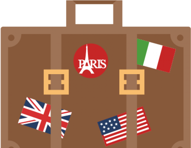 Postcard Clipart Suitcase - Travel Suitcase Clipart (640x480)