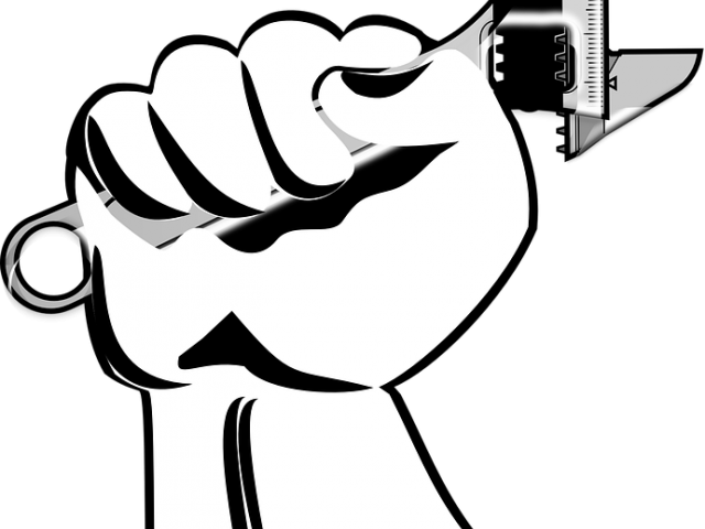 Wrench Clipart Hand Logo - Pink Raised Fist (640x480)