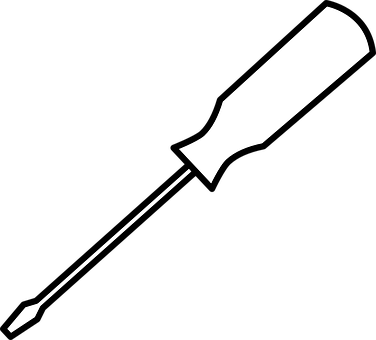 Tool, Screwdriver, Outlines - Screw Driver Clip Art (376x340)