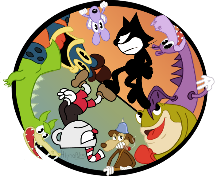 Cupart Countdown Art Challenge September - Felix The Cat And Cuphead (761x585)