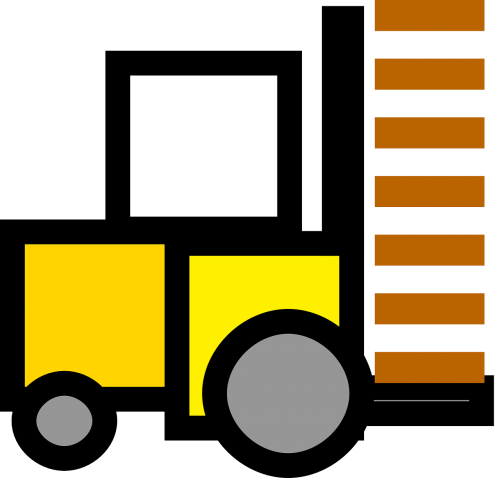 Stacker,fork Truck,pallet Transporter,powered Lift - Montacarga Icon (500x478)