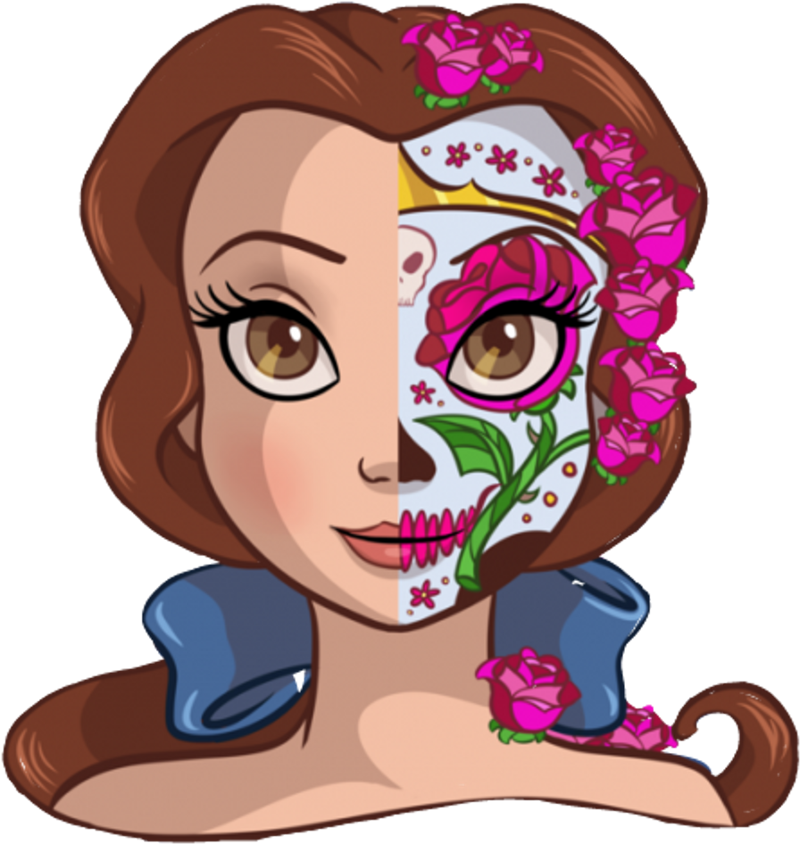 Princess Clip Face - Day Of The Dead Belle (1024x1024)