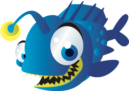 Cartoon Anglerfish - Cartoon Sea Creatures (450x450)