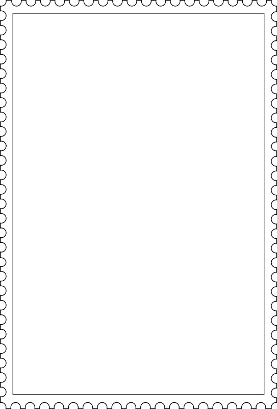 Stamp Frame Clip Art - Monochrome (543x800)