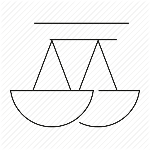 Business By Design Balance Scale Justice Weight - Line Art (512x512)
