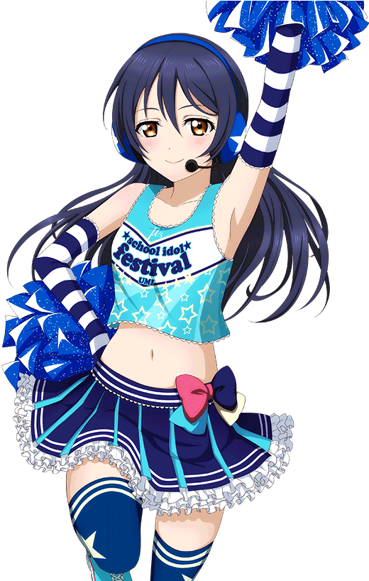 Transparent Anime Cheerleader - Love Live Umi Cards (1024x1024)