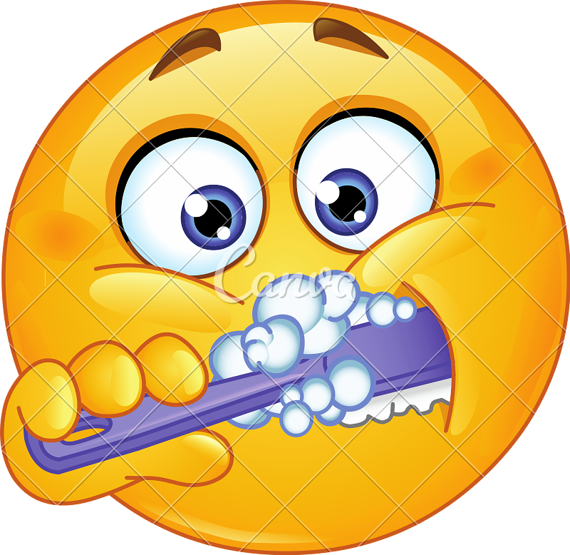 Emoticon Brushing Teeth - Brush Your Teeth Emoji (800x778)