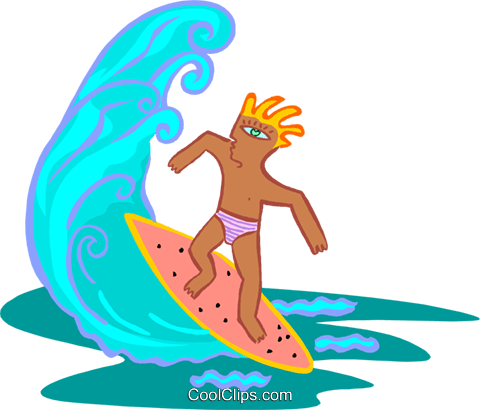 Surfer Man Royalty Free Vector Clip Art Illustration - Surfer Man Royalty Free Vector Clip Art Illustration (480x410)