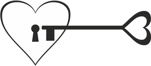 Key,castle,key - Coração Com Chave Desenho (500x250)