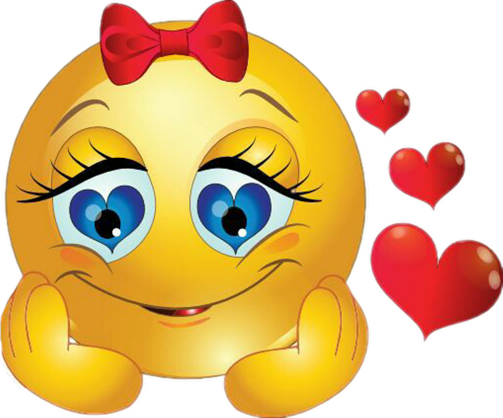 Heart Sticker - Girl Emoji In Love (1024x851)