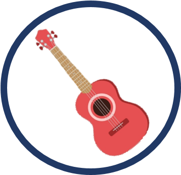 Ukulele Clipart Red Pencil And In Color Ukulele Clipart - Circle (355x354)