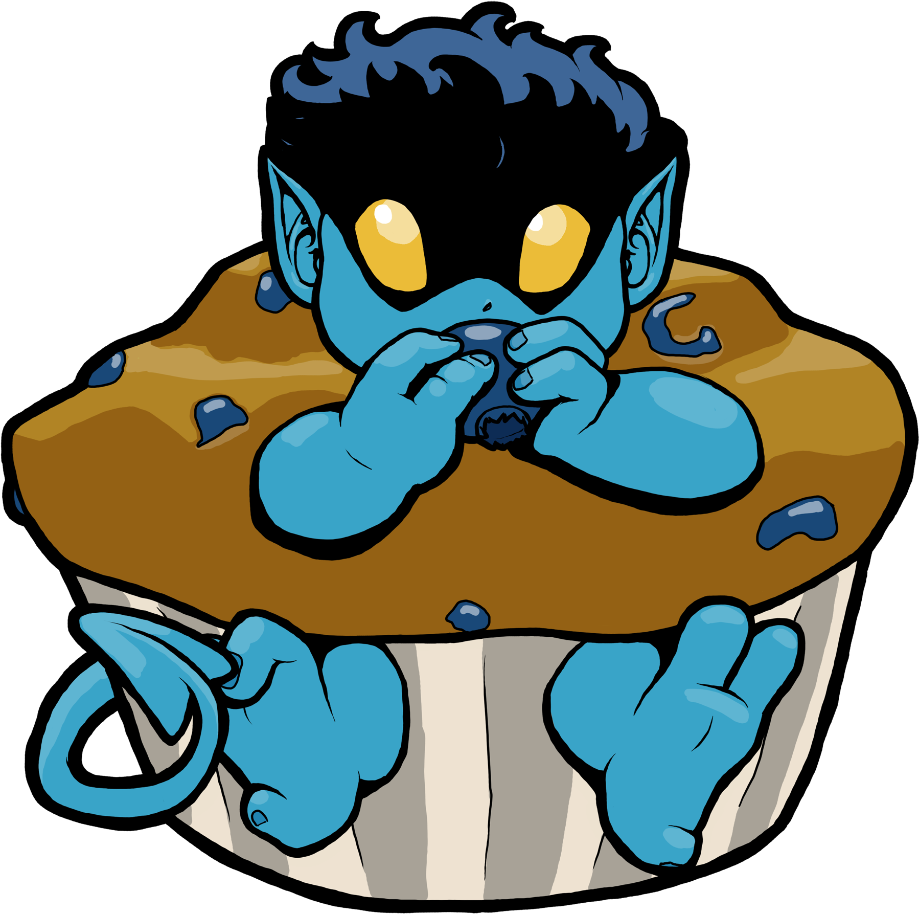 Blueberry Muffin - Cupcake (2400x2129)