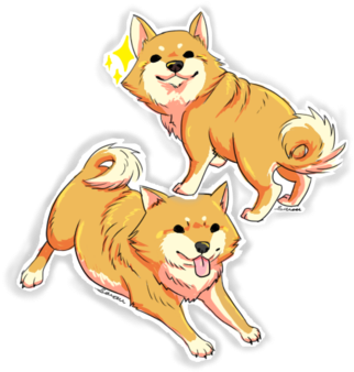 Shiba Inu Stickers - Cartoon (400x400)
