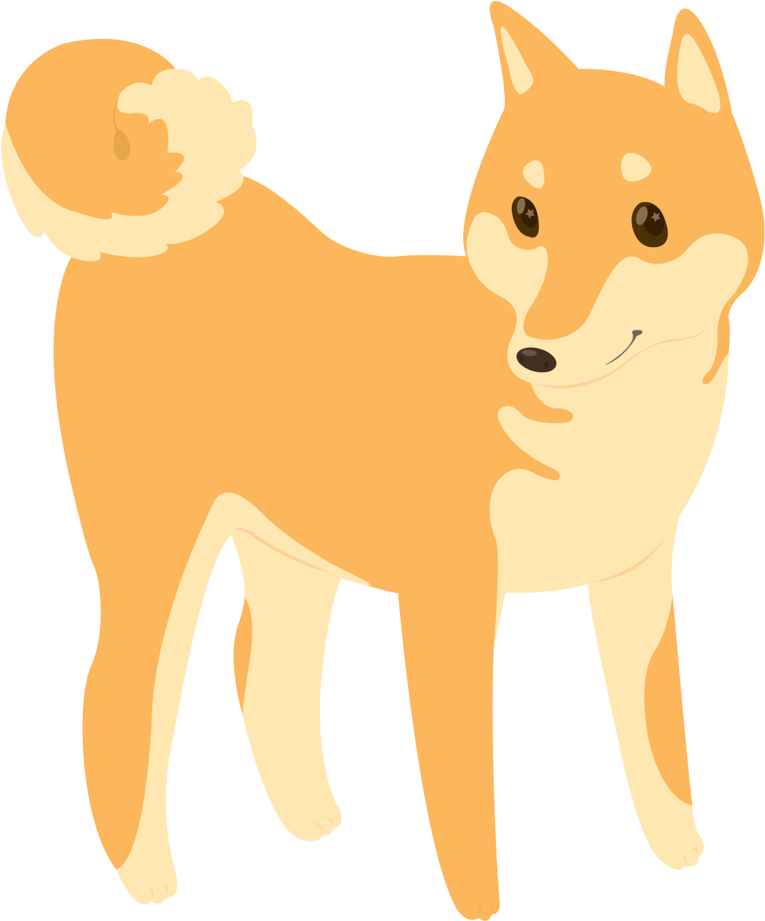 Clip Art Shiba Inu Vector - Dog Yawns (1175x1384)