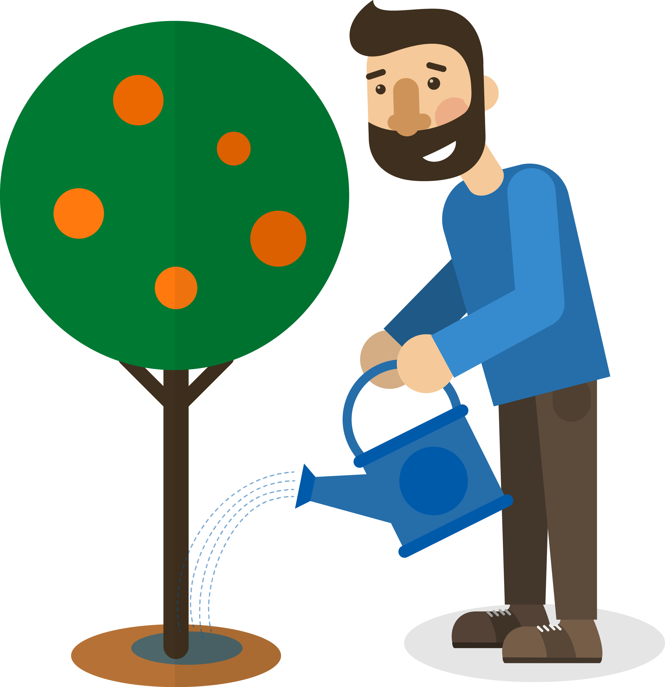 Planting Clipart Water Plant - Garden Gif Png (2244x2318)