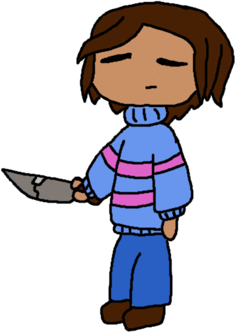 Clip Art Royalty Free Y Frisk Fantendo Nintendo Fanon - Frisk With Knife Transparent (379x487)