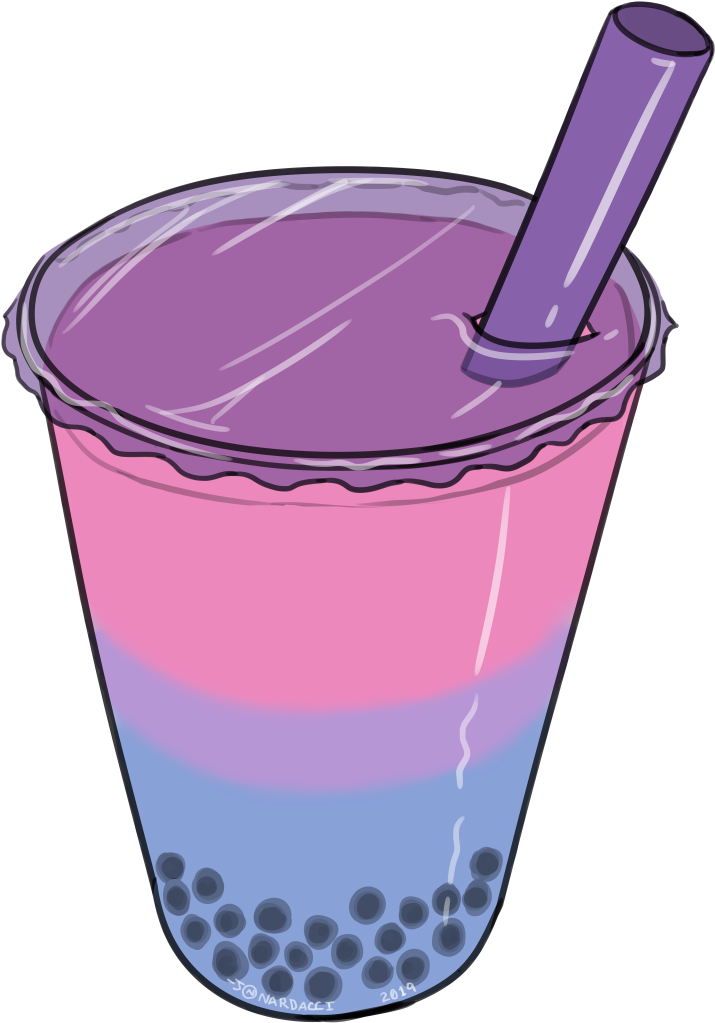 Nardacci Art New Pride Bobas Bi Bisexual Pride Boba - Bubble Tea (800x1081)