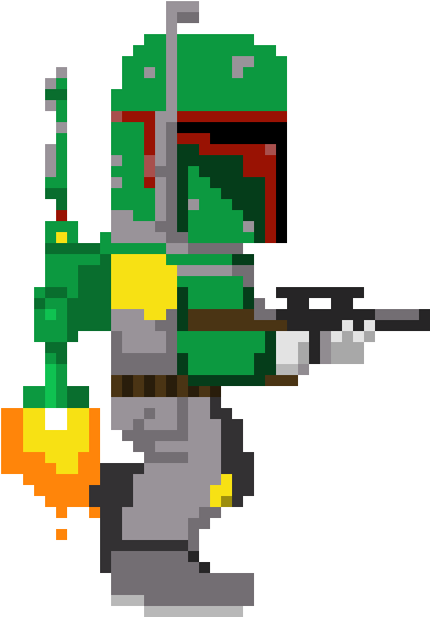 Boba Fett Pixel Art , Png Download - Boba Fett Png Pixel (391x561)