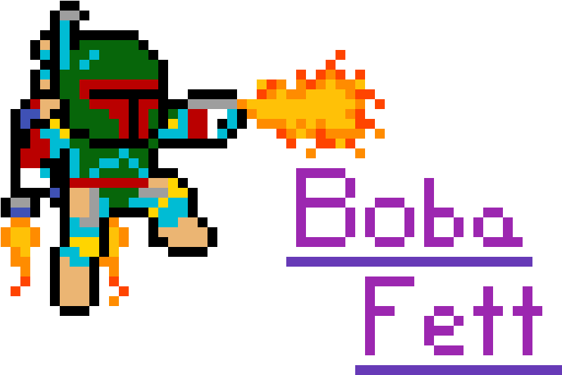 Boba Fett Minecraft Pixel Art , Png Download - Dessin Pixel Star Wars (799x533)