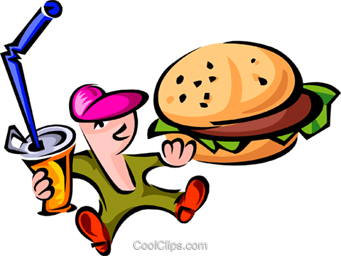Fast Foods/burger Royalty Free Vector Clip Art Illustration - Hamburguer Animado Png (480x361)