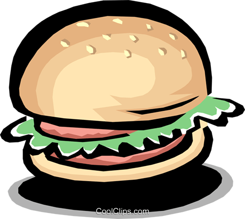 Hamburger Royalty Free Vector Clip Art Illustration - Cartoon Burger (480x429)