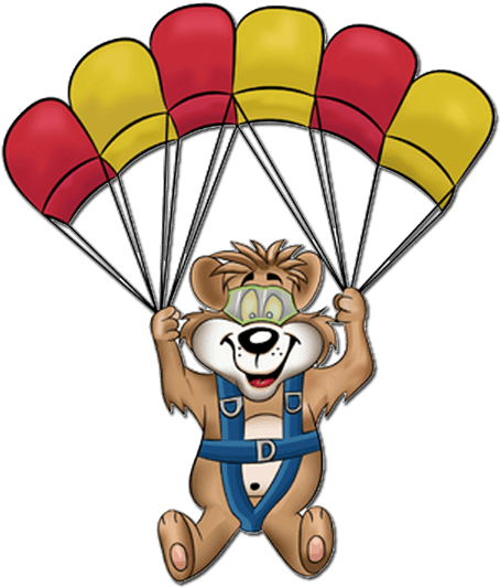 Diver Clipart Sky Diving - Parachute Jump Cartoon (472x709)