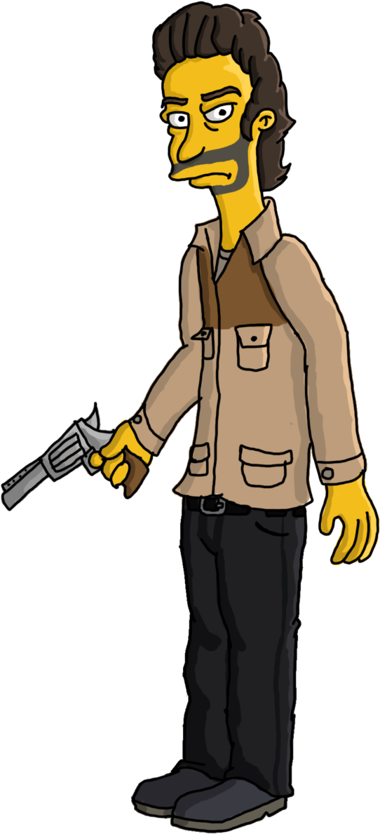 Rick Grimes Tv Show Simpson Style By Thewalkerprieton - Cartoon (645x1237)