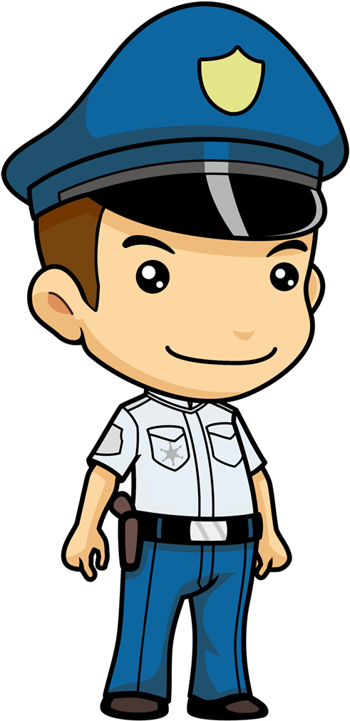 Transparent Police Man Clipart - Policeman Clipart Black And White (600x1075)