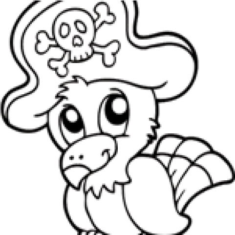 Drawn Parrot Pirate Parrot - Papagei Zum Ausmalen (640x480)