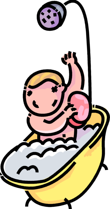 Vector Illustration Of Primary Or Elementary School - Tomando Banho Vetor Png (369x700)