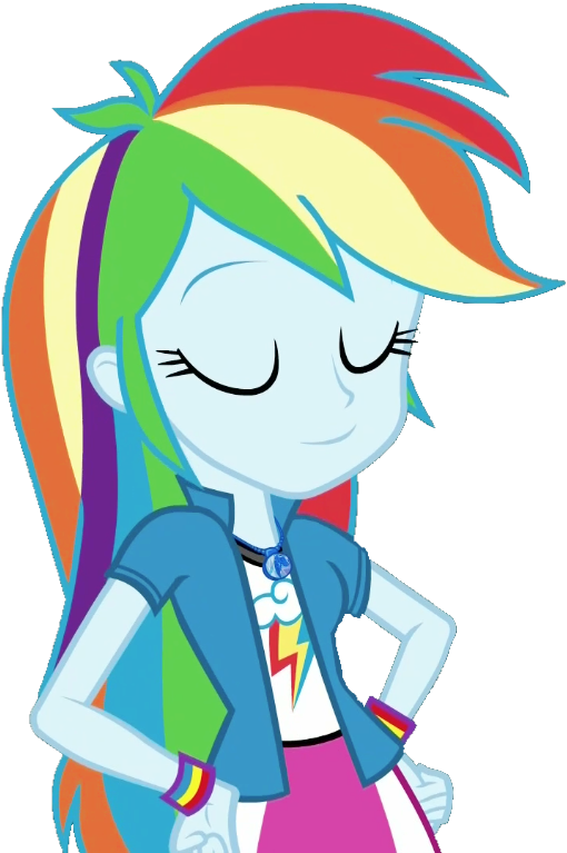 Fella, Equestria Girls, Eyes Closed, Geode Of Super - Equestria Girls Rainbow Dash Happy (517x766)