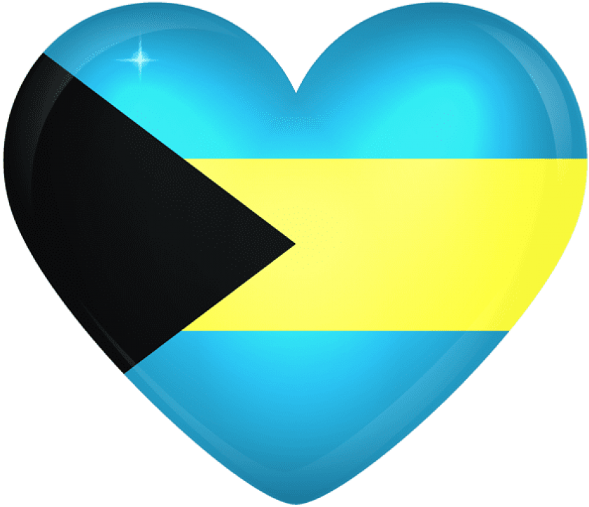 Free Png Download Bahamas Large Heart Flag Clipart - Bahamian Clip Art (850x731)