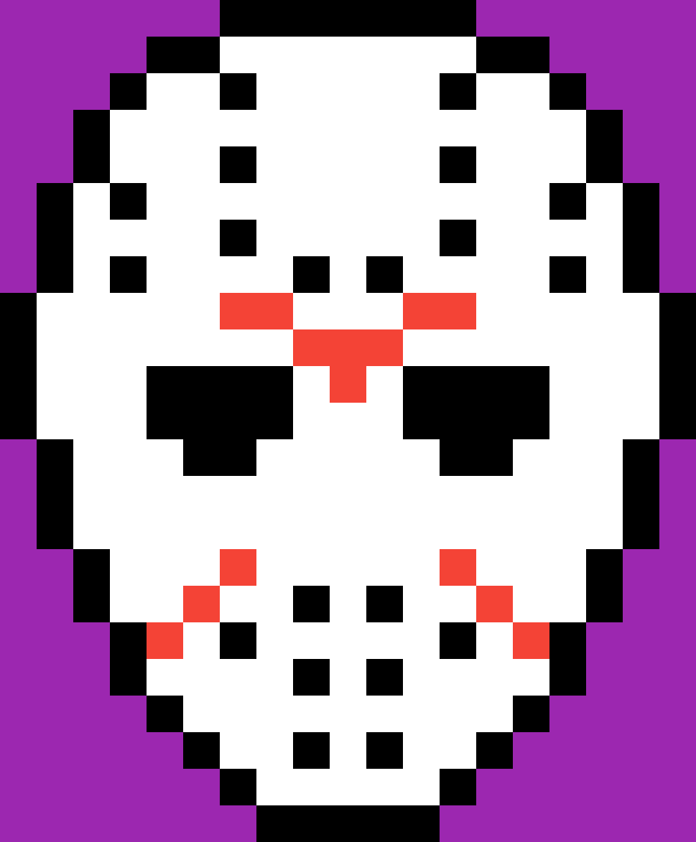Jason Voorhees Mask - Pixel Art Jason Mask (988x1196)