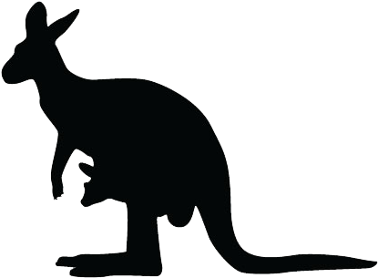 Kangaroo Silhouette Png Download Image - Kangaroo Clipart Silhouette (500x350)