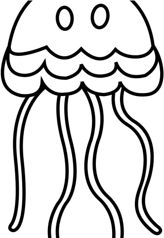 Jellie Clipart Outline - Jellyfish Clipart Black And White (640x480)