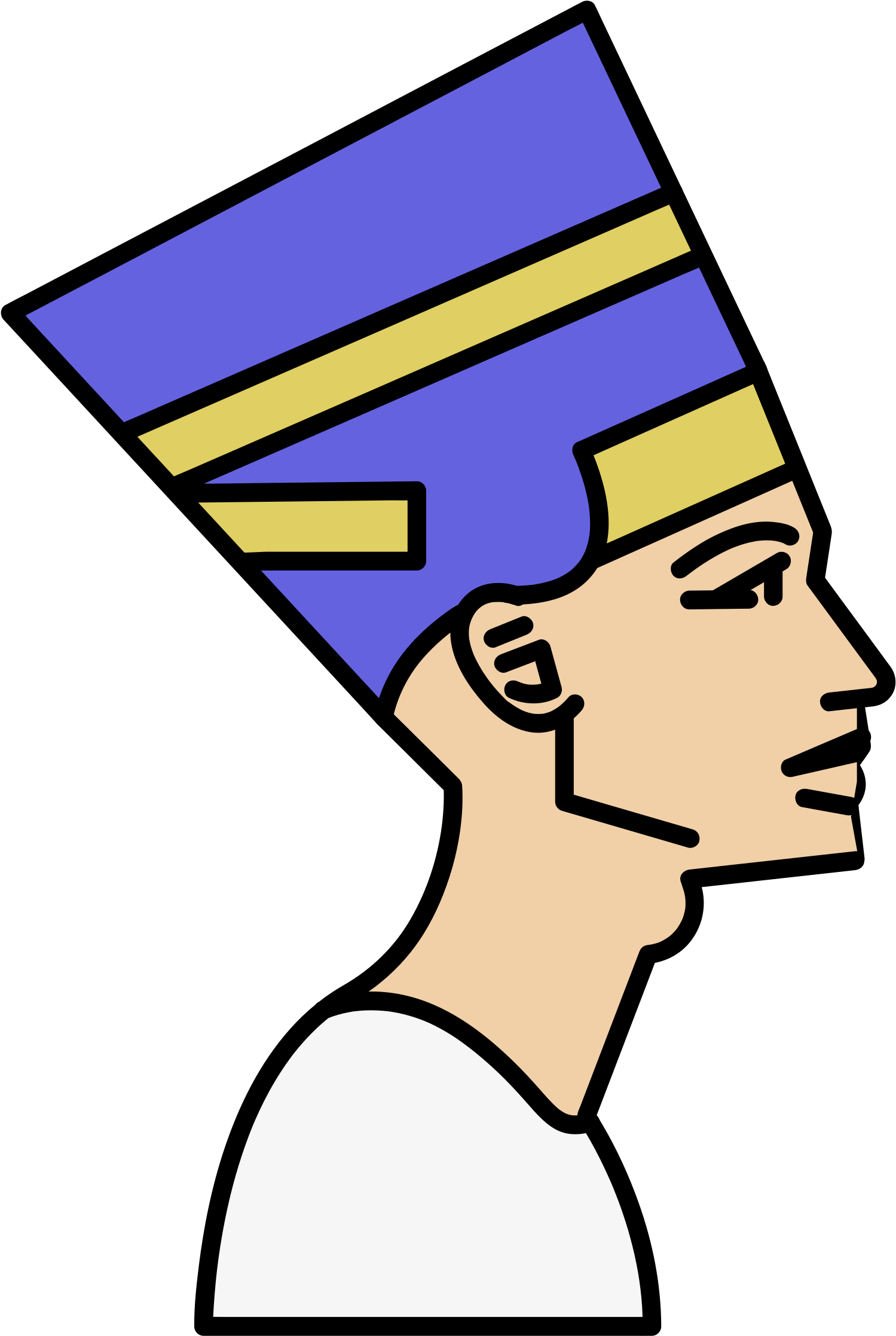 Big Image - Line Egyptian Head Drawing (2038x2400)