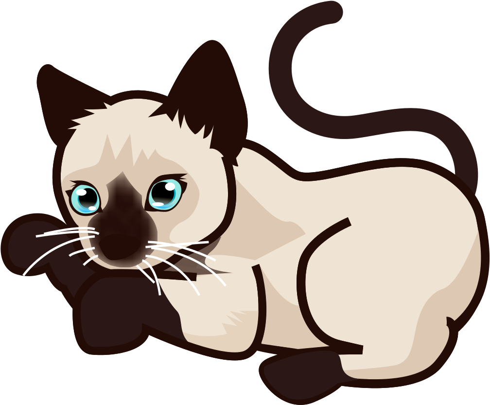 Banner Black And White Library Transparent Kitten Siamese - Siamese Cat Clipart (1024x1024)