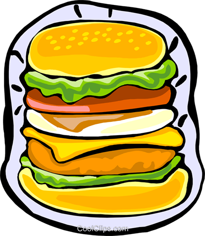 Extra Large Hamburger Royalty Free Vector Clip Art - Extra Large Hamburger Royalty Free Vector Clip Art (417x480)