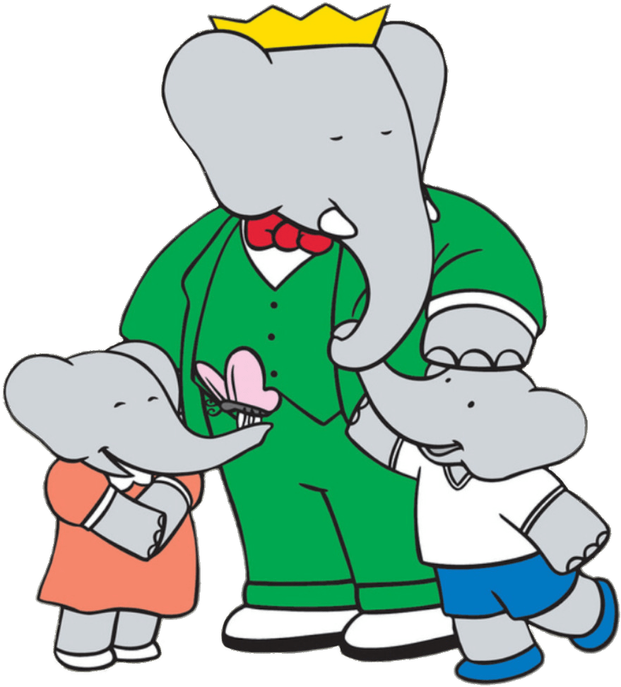 Babar The Elephant With Flora And Pom - Babar The Elephant (900x1080)