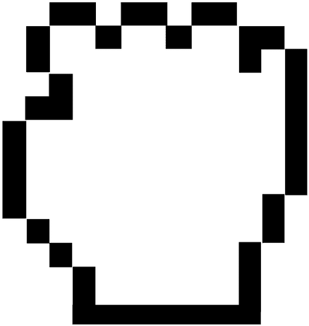 Pixilated Hand Cursor Png - Closed Hand Cursor Png (512x512)