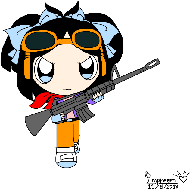 Pimpreem And M16 Gun By Pimpreem - Cartoon (900x700)